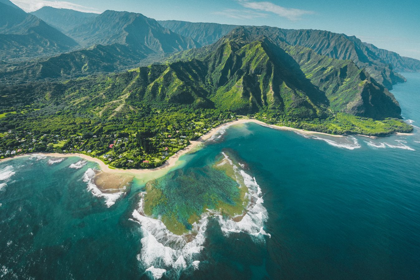 The coastline of Hawaii.