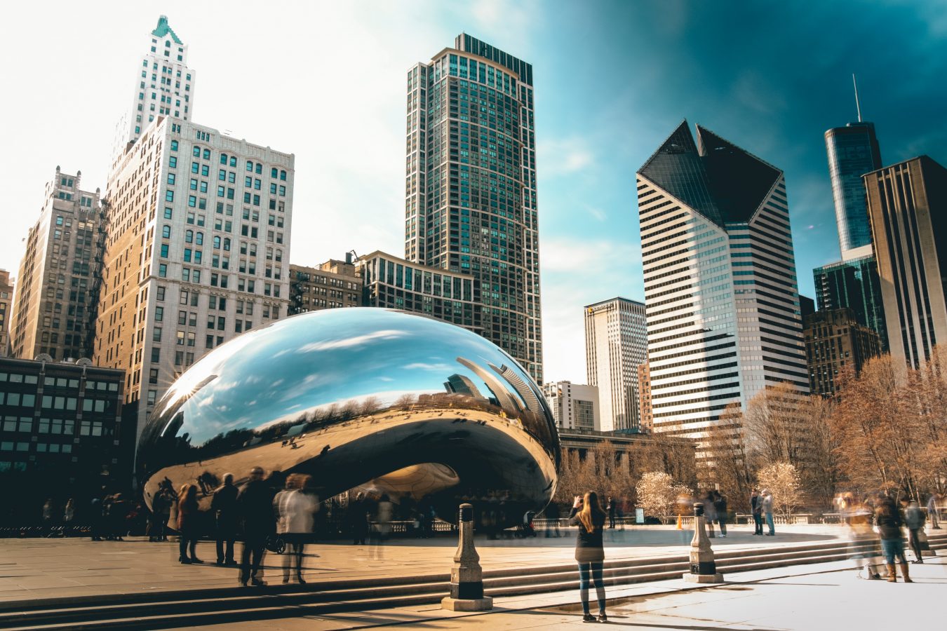 Cloud Gate (also known by The Bean) in Chicago - one of 2024's cheapest destinations.