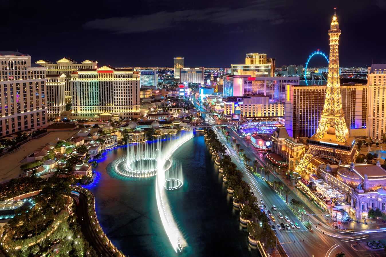 Aerial view of the Las Vegas strip