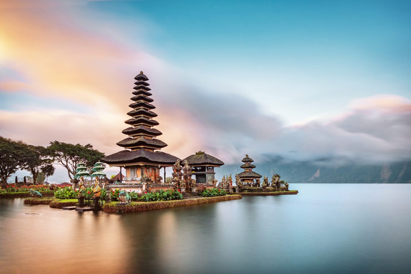 Ulun Danu Beratan Temple is a famous landmark located on the western side of the Beratan Lake, in Bali, Indonesia.