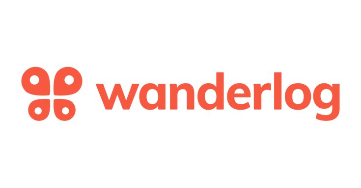 White background and orange butterfly design for the app Wanderlog, which is one of the best student travel apps.