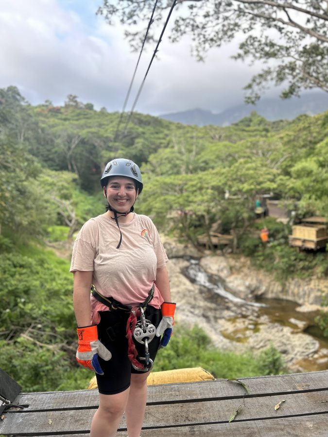 I posed for a picture before the last line on the zipline.