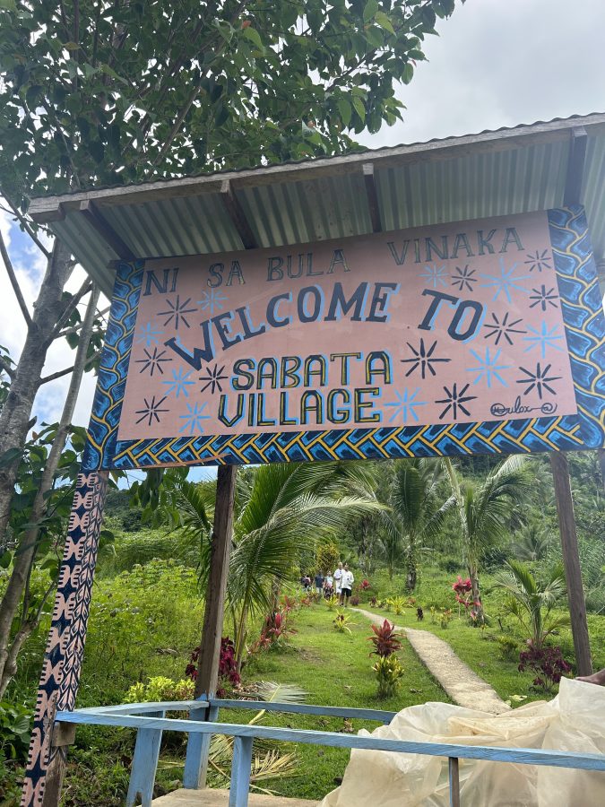The welcome to the village of Sabata.